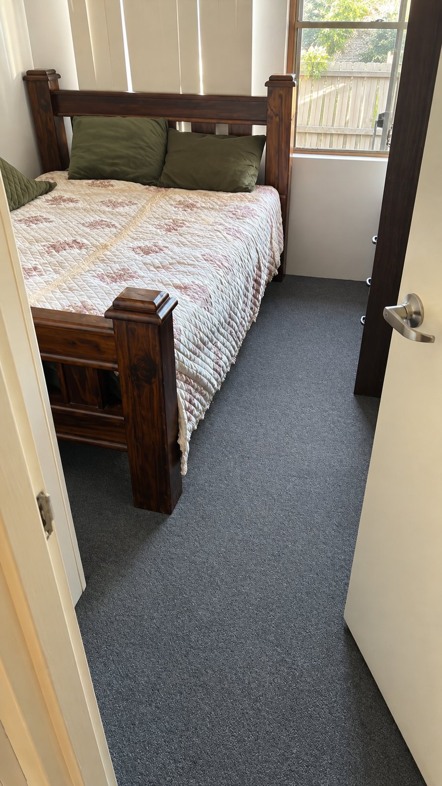 Bedroom carpet before steam cleaning