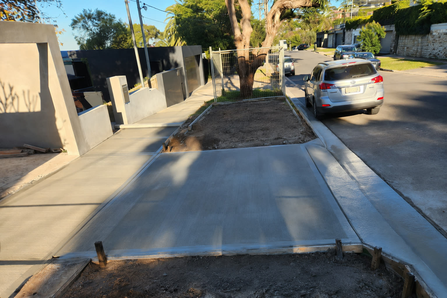 Concrete driveway and footpath, Sydney street