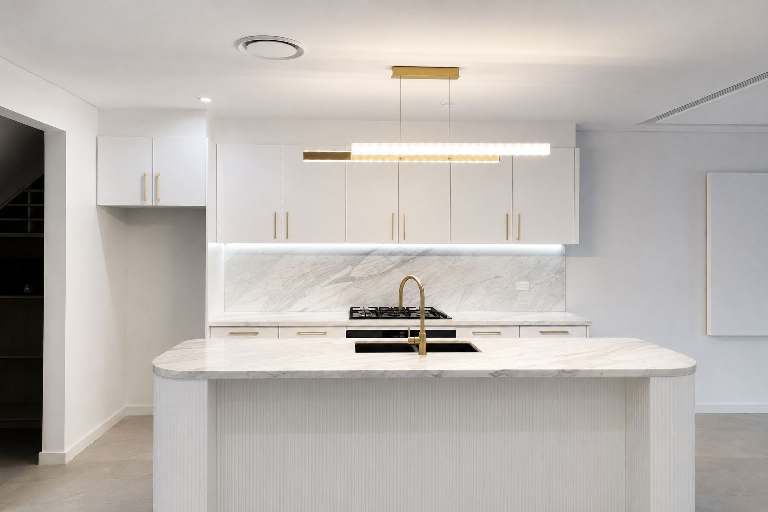 Electrical lighting installation in a modern Sydney kitchen