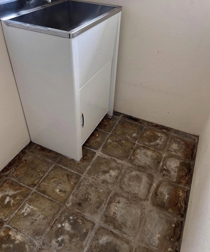 Laundry floor before retiling