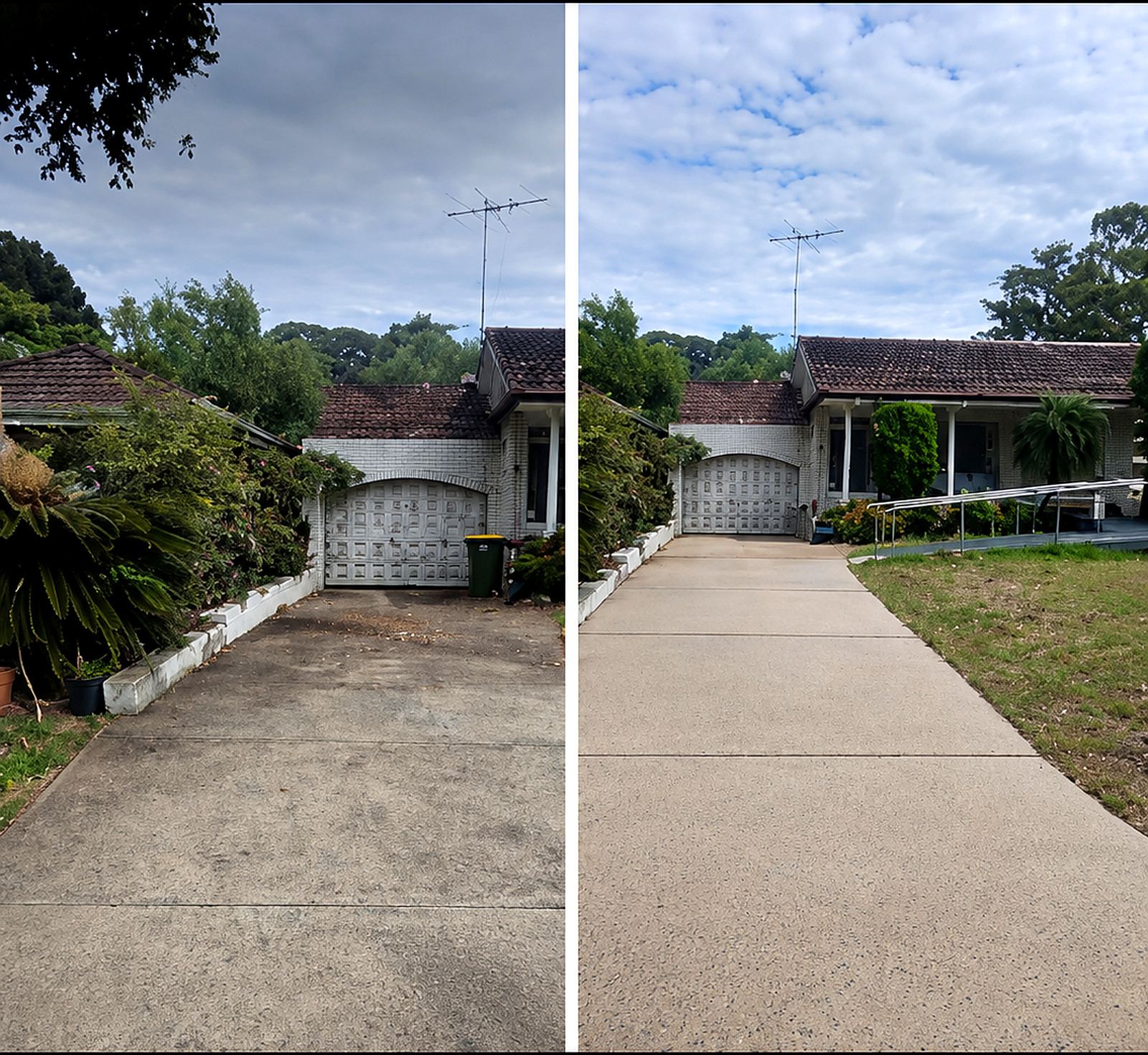 Driveway restored with professional pressure washing
